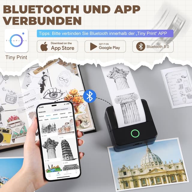 Detalle 2 de Mini Drucker Thermodrucker 200 dpi