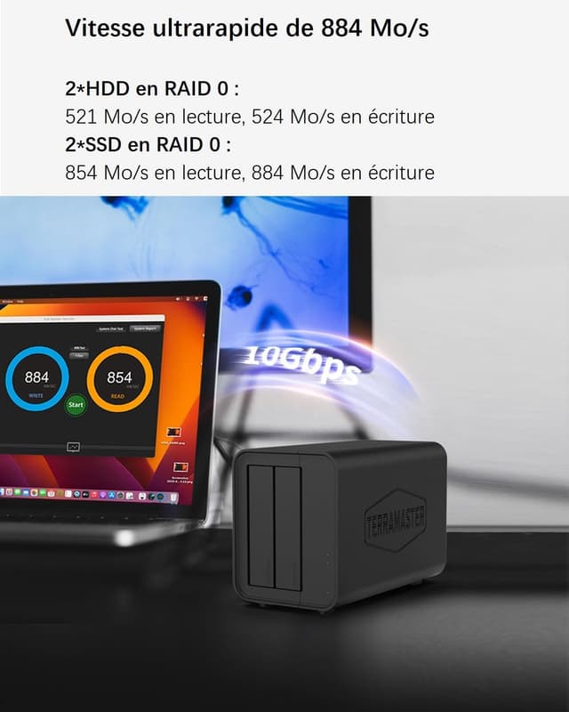 Detalle 2 de TERRAMASTER D2-320 USB 3.2 10Gbps Box RAID