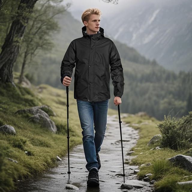 Detalle de Veste imperméable légère flintronic pour homme : ciré technique à capuche