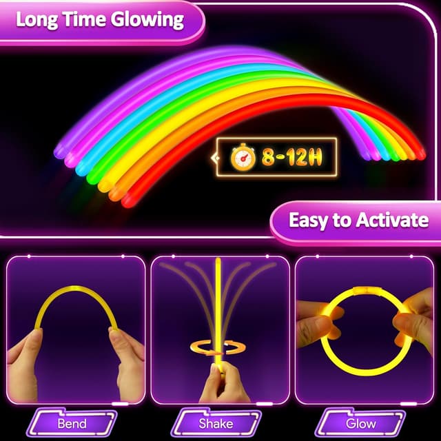 Thumbnail 1 de 326 Stück Knicklichter Party Set 150 Stäbe 🎉