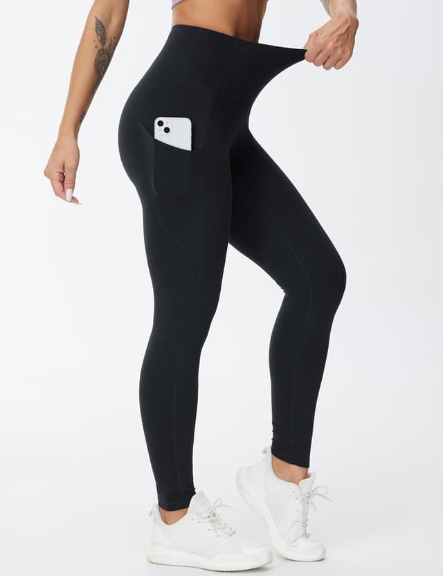 Detalle 2 de THE GYM PEOPLE Pantaloni da yoga da donna a vita alta con tasche