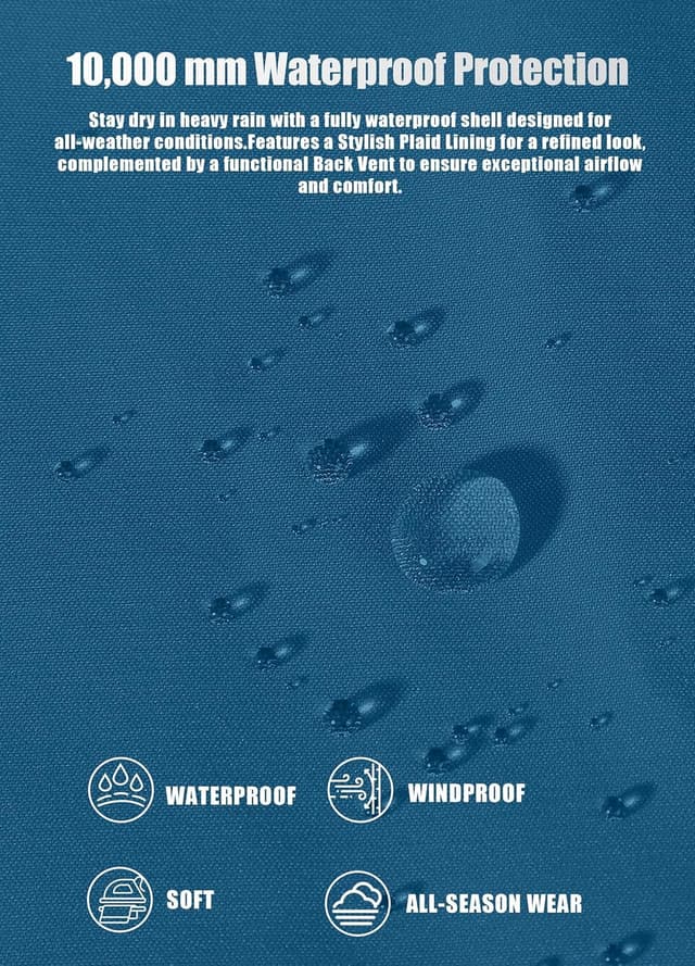 Detalle de EnduaReve Damen Regenjacke wasserdicht mit Kapuze und Rückenbelüftung (Regenmantel, Übergangsjacke)