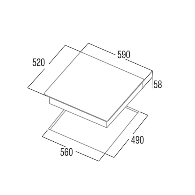 Detalle 2 de Cata 6303 E2 BK placa de inducción 3 zonas