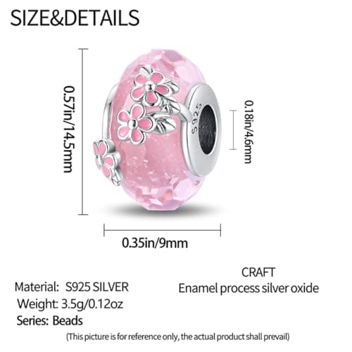 Detalle 2 de HappyStar charm plata 925 flor de rosa