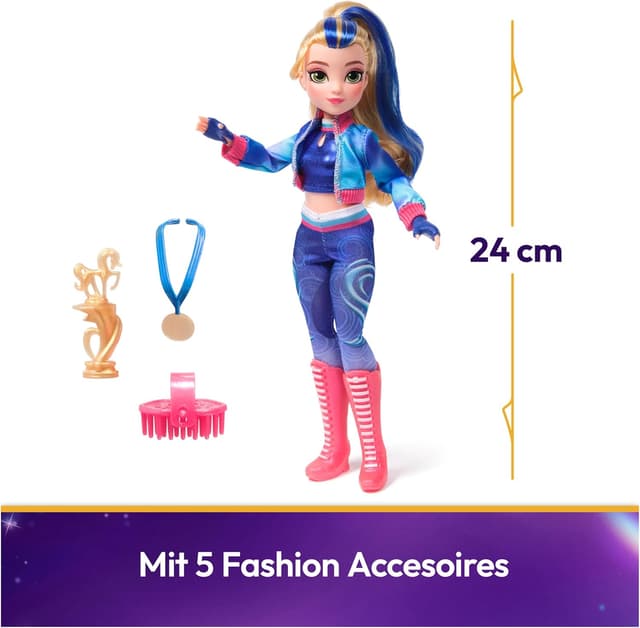 Detalle de Unicorn Academy Ankleidepuppe Isabel (Originalpuppe) – 24 cm mit echtem Haar, abnehmbare Kleidung & Accessoires