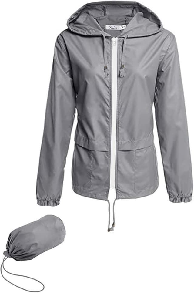 Detalle de Hount Women’s Lightweight Hooded Raincoat Waterproof Packable Active Outdoor Rain Jacket (S-3XL)