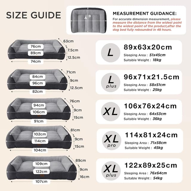 Detalle 2 de Bedsure Orthopedic Dog Bed 96x71cm for Large Dogs