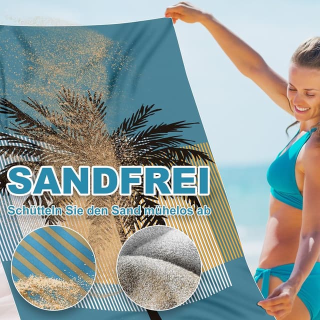 Thumbnail 3 de Asbtos Strandtuch Groß 180 x 100 cm