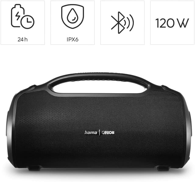 Detalle de Hama x Canton “UltiMate Pro” Bluetooth Speaker (IPX6, 120W) with Portable Power Pack, Black