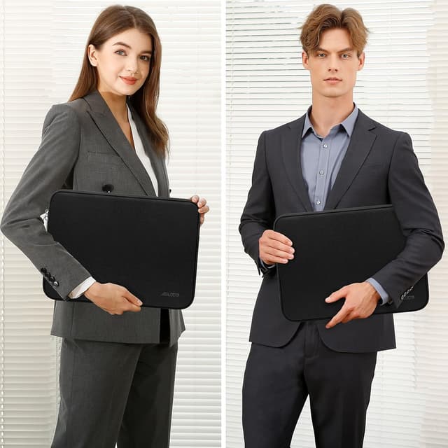 Detalle de MOSISO Laptop Hülle Tasche 14 Zoll aus Neopren – kompatibel mit HP, Lenovo, Dell & mehr (inkl. Zubehör-Etui), Schwarz