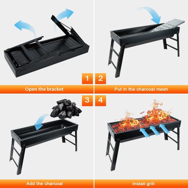Detalle de Portable charcoal BBQ grill for picnics