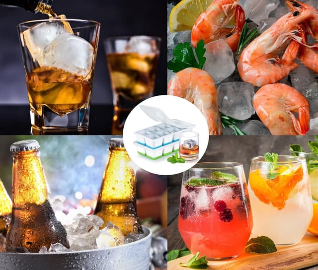 Thumbnail 5 de JRISBO Cubiteras Silicona para Hielo Grande, 2 Piezas