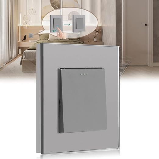 Imagen de BSEED Interruptor Basculante 1Vía 16A con marco de cristal en OfertitasTOP