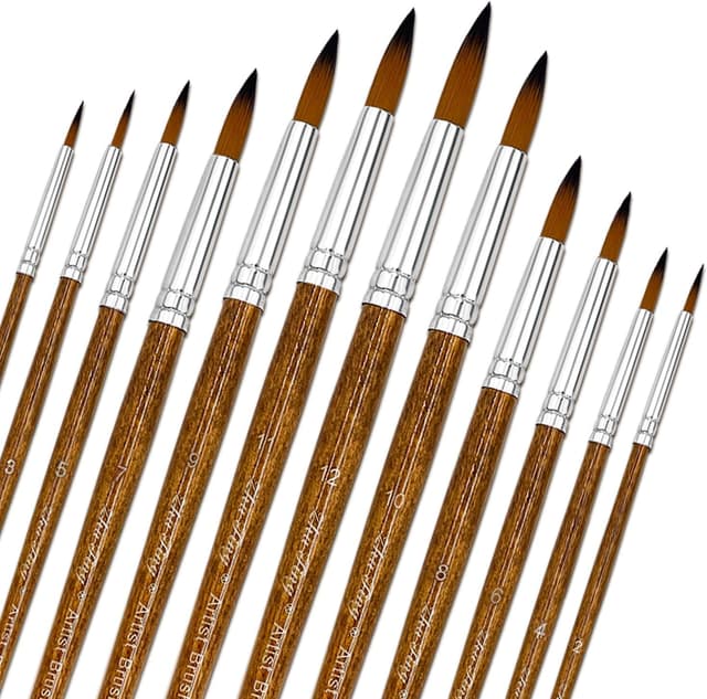 Imagen de Paint Brushes Set 12 Pcs with Wooden Handle ๐ en OfertitasTOP
