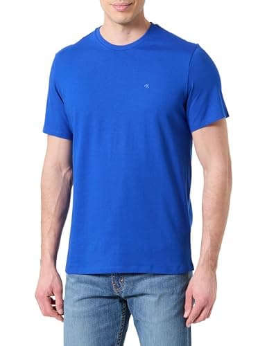 Detalle de Calvin Klein Camiseta de manga corta para hombre Classic Monogram Tee con cuello redondo, azul Ocean Tides (M)
