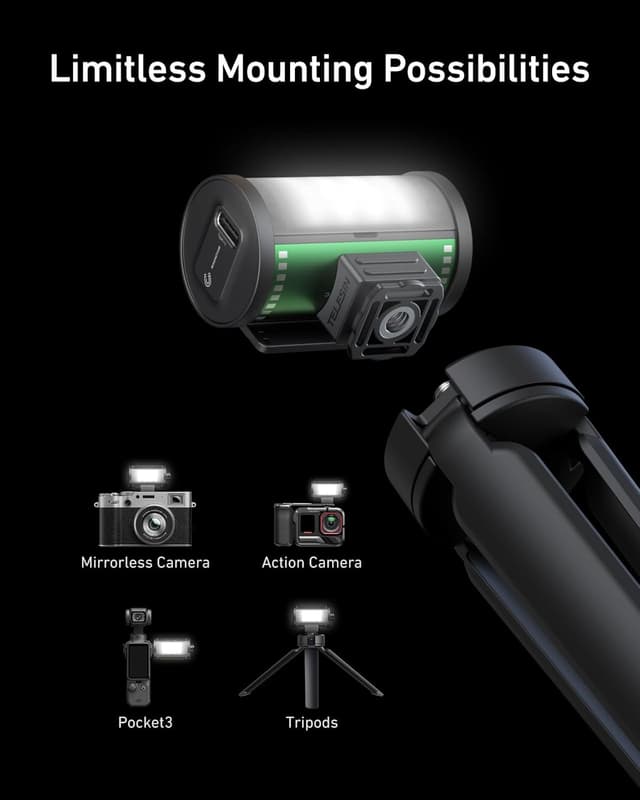 Detalle de TELESIN Magnetic Bi-Colour LED Video Light (Cold Shoe Mount) for DSLR & mirrorless