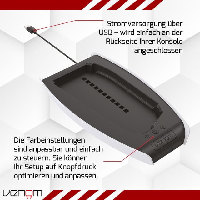 Detalle de Venom Venom PS5 Slim Konsolenständer mit LED