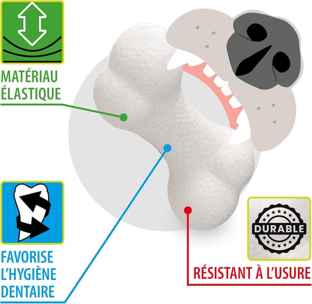 Detalle de Ferplast CRAZY BELL Jouet pour chien en caoutchouc naturel : distributeur de croquettes ou friandises à mâcher, orange