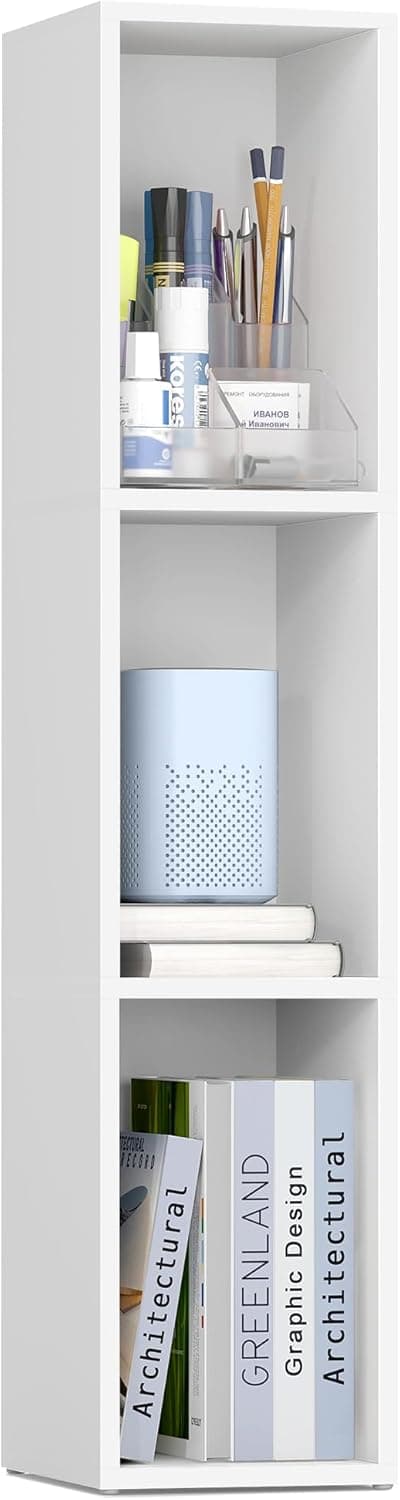 Thumbnail 6 de VASAGLE Libreria a 3 ripiani aperta LBC433W01, bianco nuvola (24 x 30 x 94,8 cm)