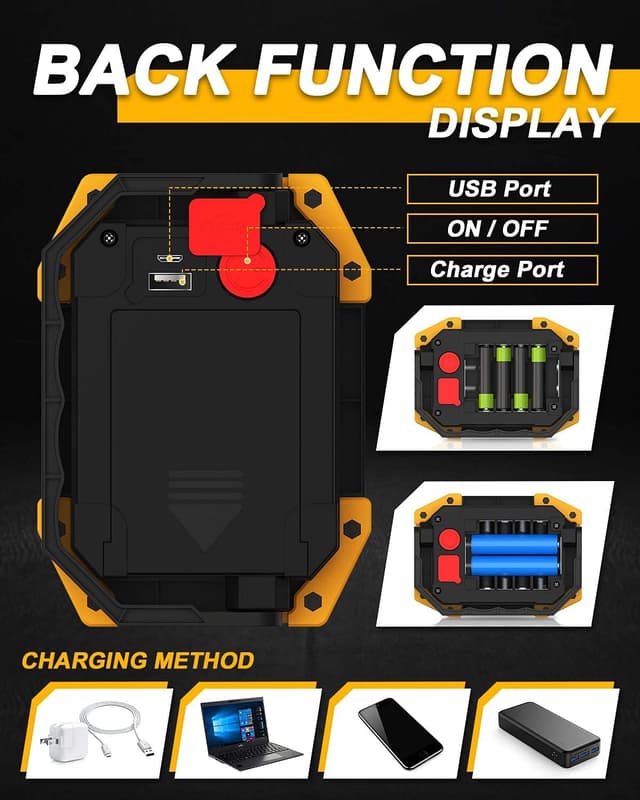 Thumbnail 4 de 45W Rechargeable LED Work Light – Portable Floodlight 🔦