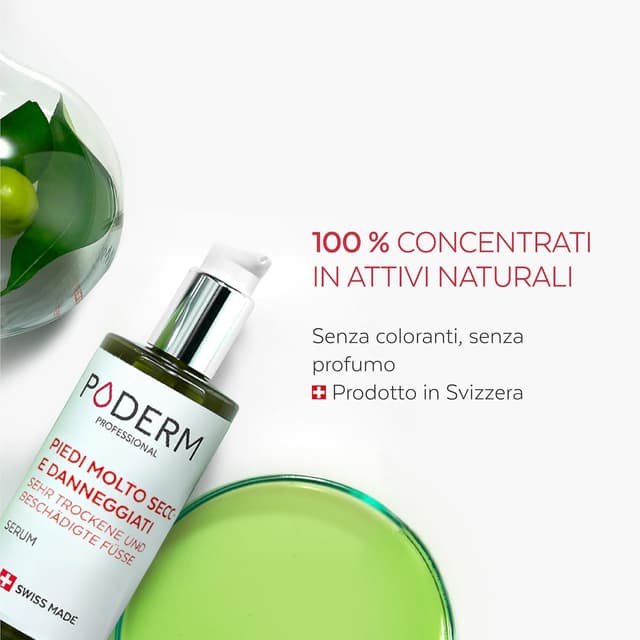 Detalle de PODERM Piedi molto secchi e danneggiati siero riparativo e nutriente (Swiss Made)
