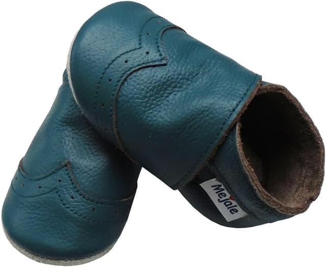 Detalle de Mejale Weiche Sohle Leder Babyschuhe – Lauflernschuhe & Krabbelschuhe für drinnen