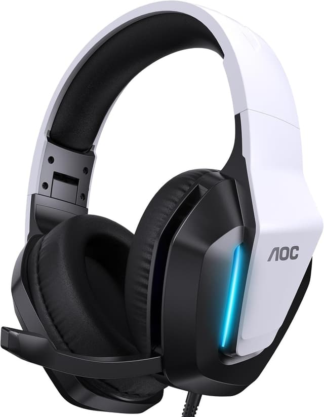 Detalle de AOC Gaming Headset for PS5, PS4, PC, and Xbox Series (3.5mm, RGB surround, noise-canceling mic)