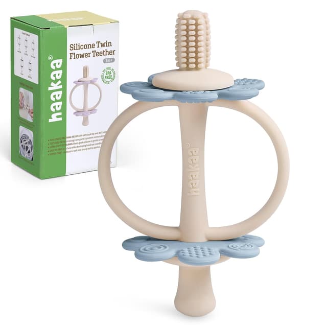 Imagen de haakaa Silicone Baby Teether Toy 360° baby toothbrush head en OfertitasTOP