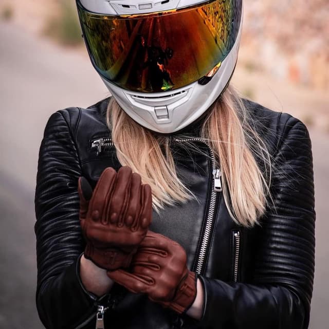 Thumbnail 3 de Harssidanzar Womens Goatskin Leather Motorcycle Gloves