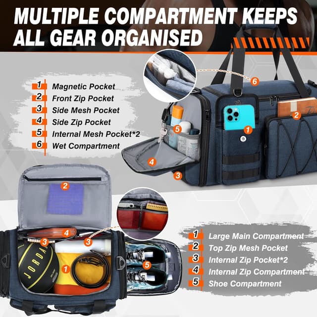 Thumbnail 2 de RAINSMORE Sporttasche 40L wasserdicht