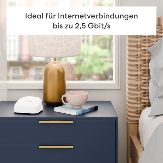 Detalle de Amazon eero 7 Mesh-WLAN-Router (neueste Version) im Doppelpack – Wi‑Fi 7 bis zu 2,5 Gbit/s, Reichweite bis 380 m²