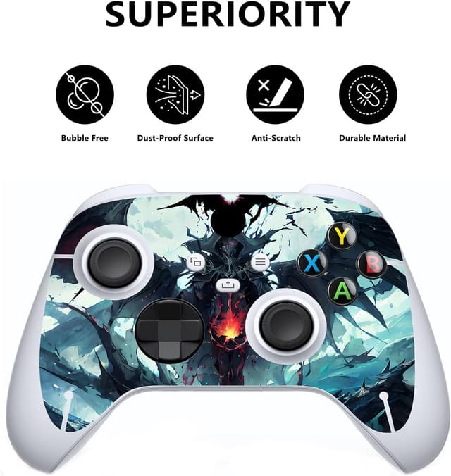 Detalle de playvital Custom Vinyl Skins for Xbox Series S (Field of Devil) – console skin & controller decal set