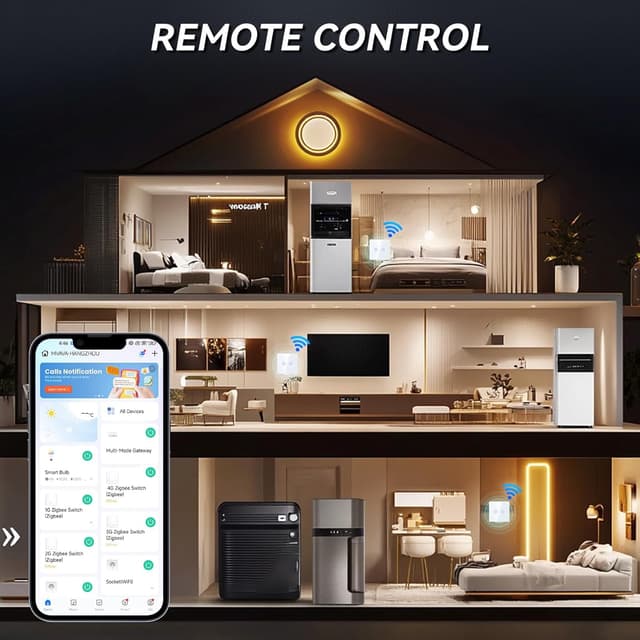 Detalle 1 de BSEED Smart Lichtschalter 2-fach WiFi