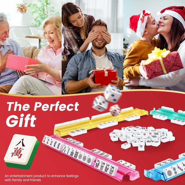 Thumbnail 6 de Suncle Mahjong Racks with Pushers (Set of 4) – Acrylic Tile Racks in 4 Colors