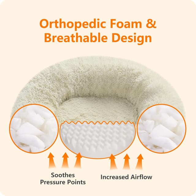 Detalle de HMTOPE Donut Hundebett 70 cm Ø Beige