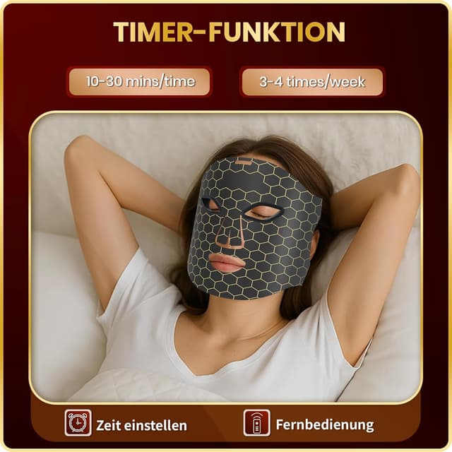 Detalle de Rotlichtlampe LED Maske – 4-Farben-Lichttherapie 240 LEDs