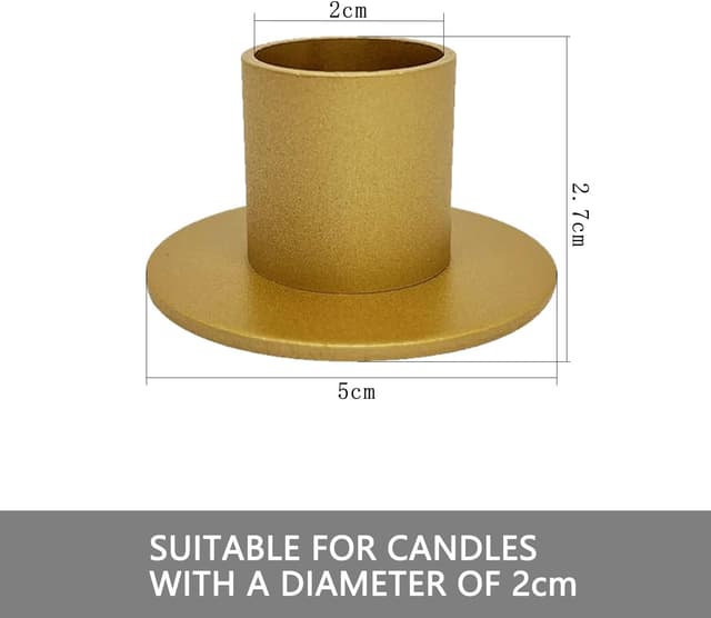 Detalle 2 de Royiwe lot de 6 bougeoirs dorés rétro