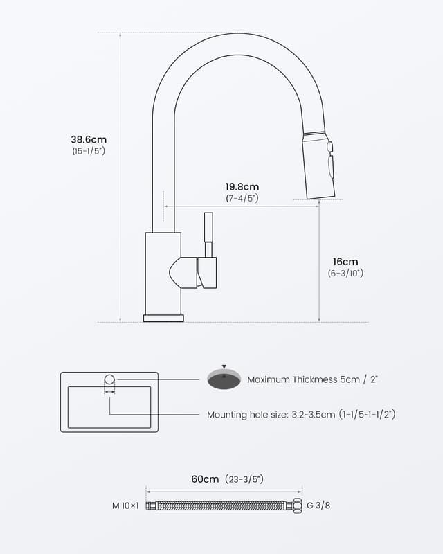Detalle de APPASO Double Broom mixer tap 210BN