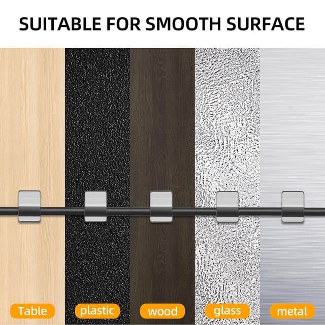 Detalle 2 de BillyBath Kabelclips 60 Stück transparent