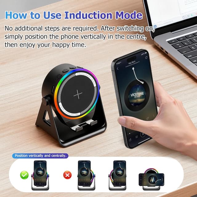 Thumbnail 3 de Cawinii Wireless Induction Bluetooth Speaker 5W