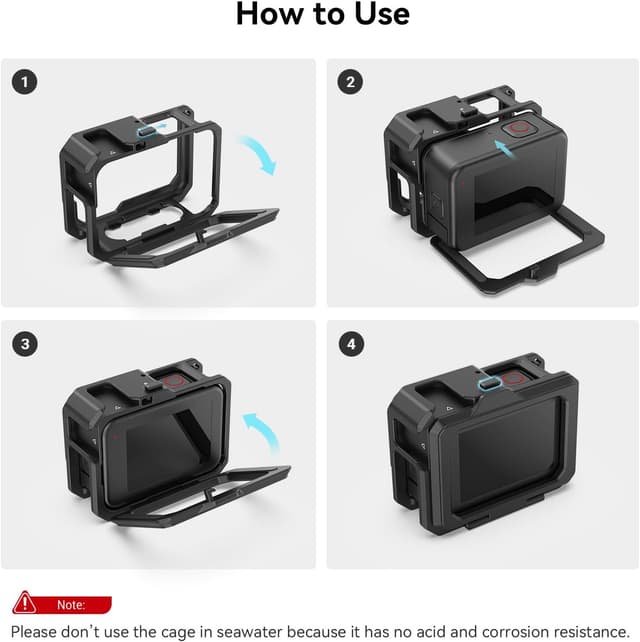 Detalle 2 de SMALLRIG Cage pour GoPro Hero 12/11/10/9 Black 3083C avec 2 supports Cold Shoe