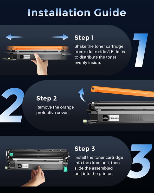 Thumbnail 6 de Kuva Cartouches de toner TN248XL compatibles (2 Noir) pour DCP-L / HL-L / MFC-L