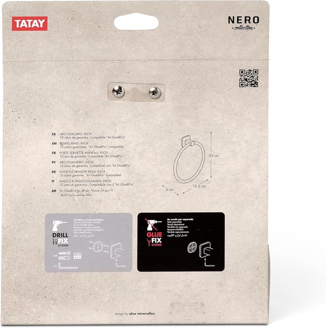 Thumbnail 3 de TATAY Aro Toallero Negro NERO, Acero Inoxidable