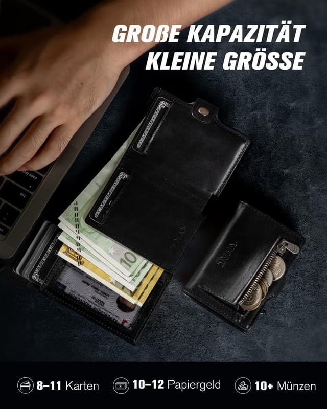 Detalle 1 de VMAN Geldbörse Herren Slim RFID Schutz