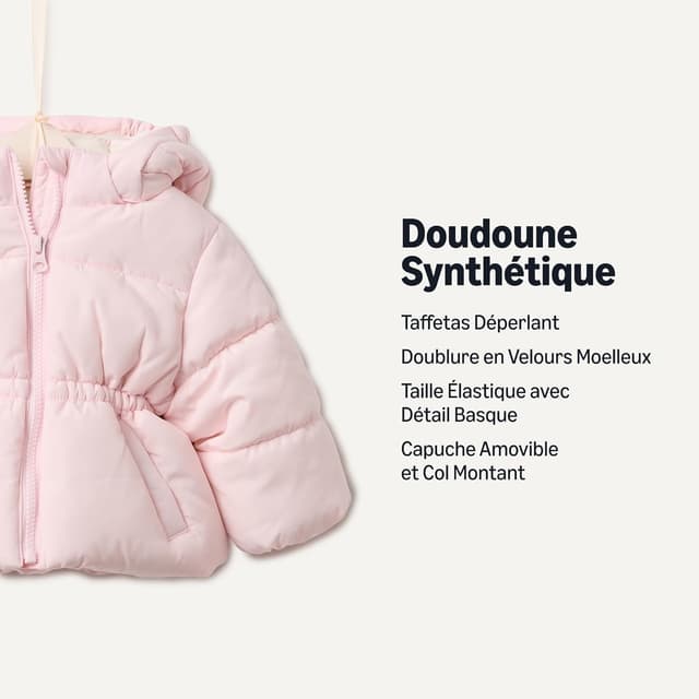 Detalle de Amazon Essentials fille doudoune à capuche déperlante (collaboration Sofia Grainge)