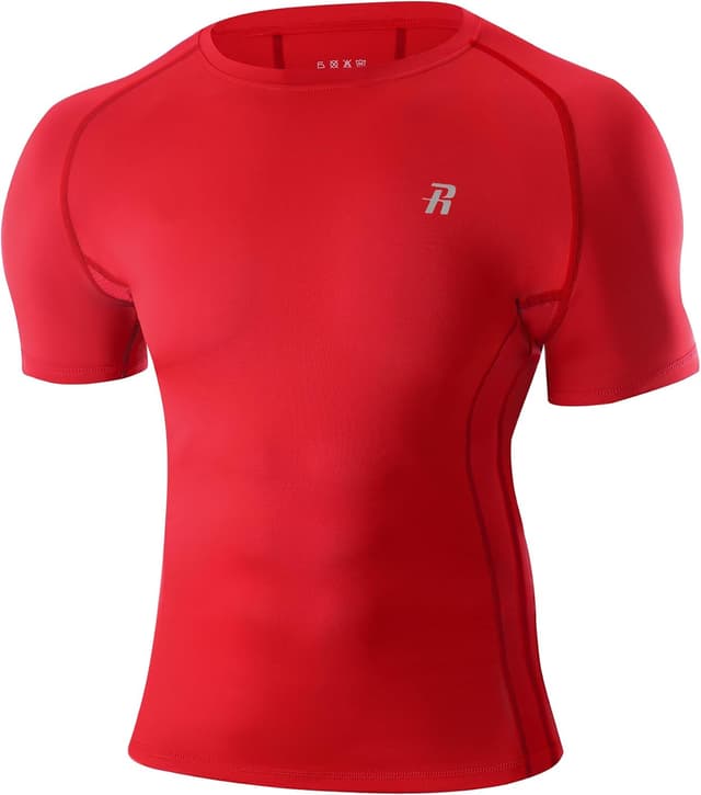 Detalle de Runhit Men’s Compression Short Sleeve Shirt (1/3 Pack) Quick-Dry Base Layer