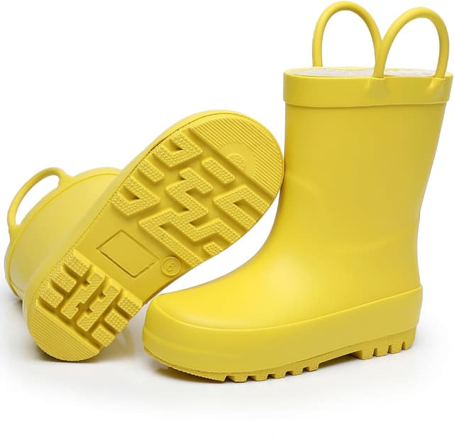 Detalle de RAINANGEL Toddler Waterproof Rain Boots with Easy-On Handles (Unisex Fun Prints)