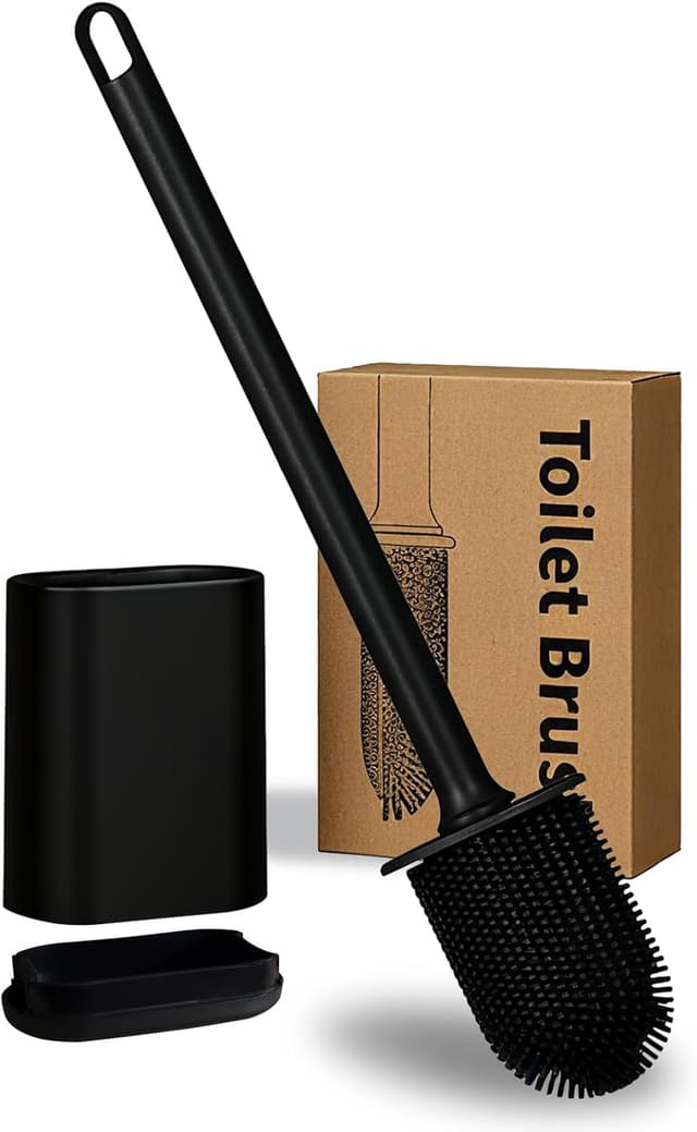 Imagen de Escobilla de baño de silicona con montaje en pared en OfertitasTOP