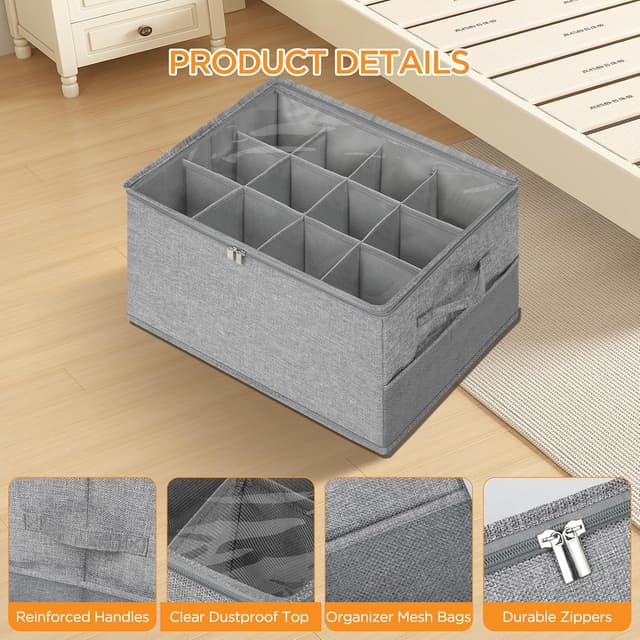 Thumbnail 2 de Romon Cajas para Zapatos Apilables con Tapas Transparentes