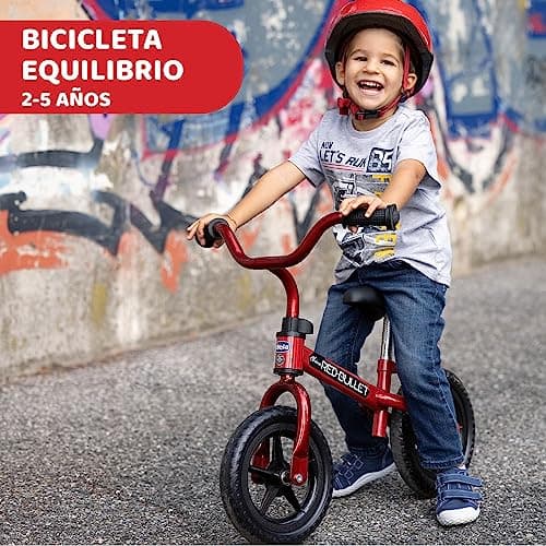 Detalle de Chicco Bicicleta Niño sin pedales First Bike (2-5 años) roja, manillar y sillín ajustables